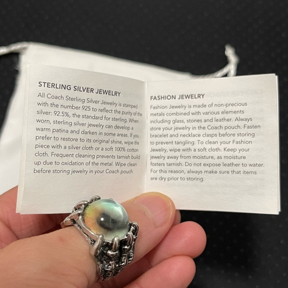 Brand New Coach Jewelry Drawstring Dust Bag And Care Instruction Card - Picture 4 of 6